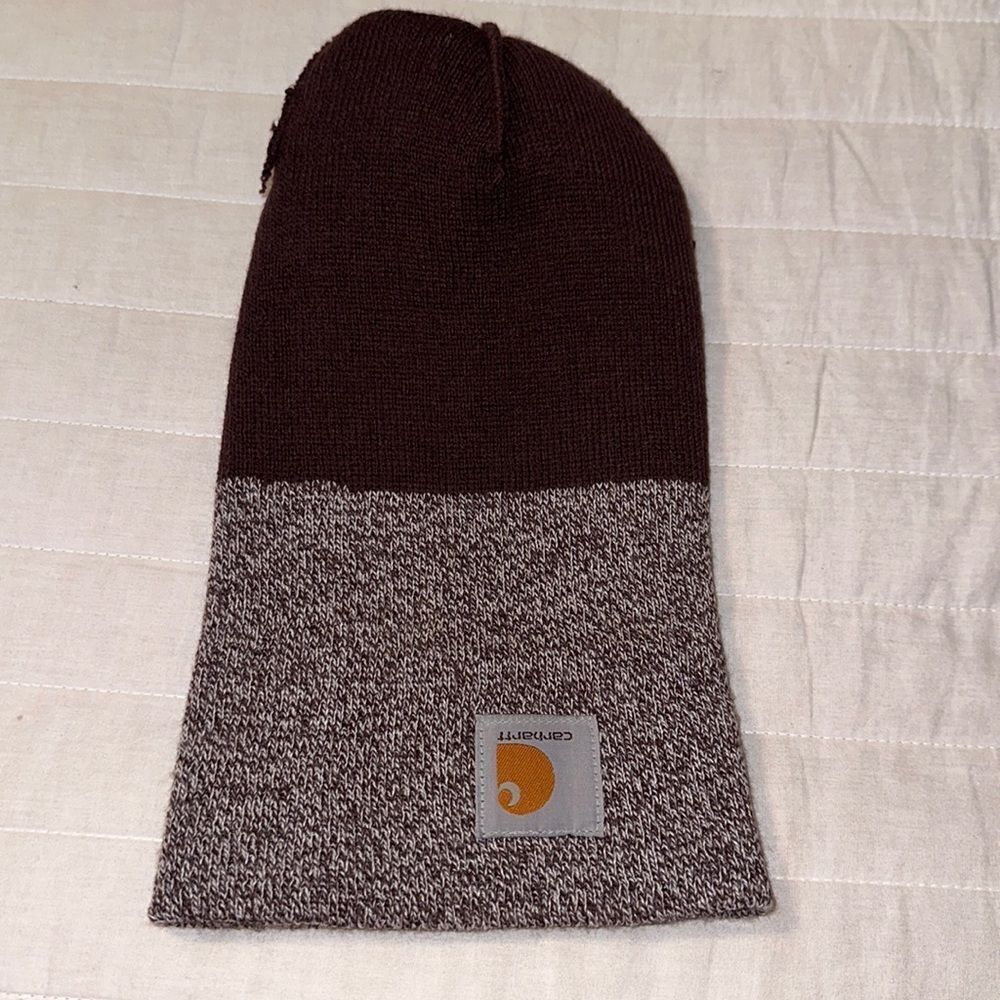 carhartt S-M Eggplant Purple Heather Knit Tasseled Hat - Picture 8 of 12